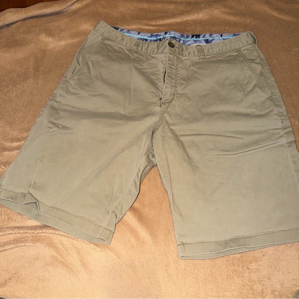 Tommy Bahama Tan Flat Front Chino Shorts